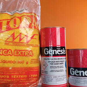 Tinta Vinílica Fosca HD Branca (Gênesis) + Estopa (AMF) + Solvente (Gênesis)