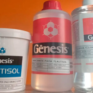 Plastisol Super Opaco Branco (Gênesis) + Amaciante para Plastisol (Gênesis) + Lava Quadro Aquoso (Gênesis)